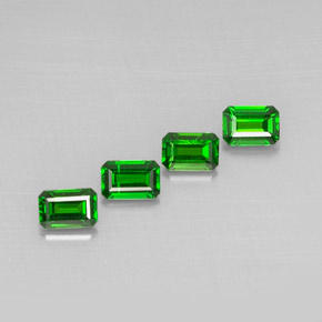 캐럿 천연 그린 크롬 디옵사이드 보석, 에메랄드 컷, 6×4.2 mm, VS