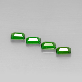 캐럿 천연 그린 크롬 디옵사이드 보석, 에메랄드 컷, 6×4.2 mm, VS