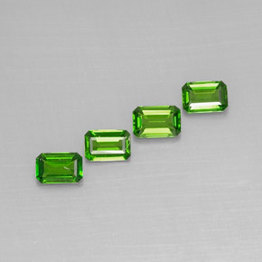 캐럿 천연 그린 크롬 디옵사이드 보석, 에메랄드 컷, 5.8×3.9 mm, VS