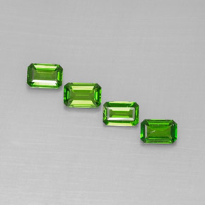 캐럿 천연 그린 크롬 디옵사이드 보석, 에메랄드 컷, 5.8×3.9 mm, VS