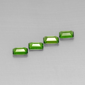 캐럿 천연 그린 크롬 디옵사이드 보석, 에메랄드 컷, 5.8×3.9 mm, VS