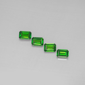캐럿 천연 그린 크롬 디옵사이드 보석, 에메랄드 컷, 6×4 mm, VS