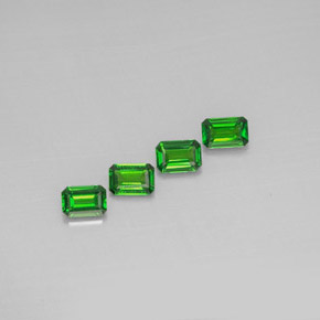 캐럿 천연 그린 크롬 디옵사이드 보석, 에메랄드 컷, 6×4 mm, VS