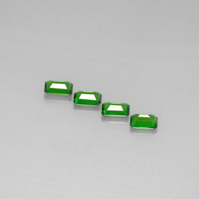 캐럿 천연 그린 크롬 디옵사이드 보석, 에메랄드 컷, 6×4 mm, VS