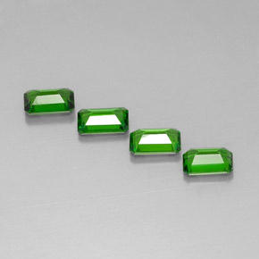 캐럿 천연 그린 크롬 디옵사이드 보석, 에메랄드 컷, 6.1×4.1 mm, VVS-VS