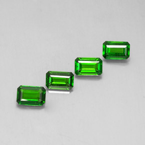 캐럿 천연 그린 크롬 디옵사이드 보석, 에메랄드 컷, 5.9×3.8 mm, VVS-VS