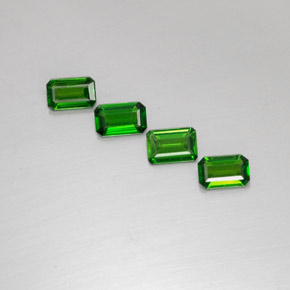 캐럿 천연 그린 크롬 디옵사이드 보석, 에메랄드 컷, 6×3.7 mm, VVS-VS