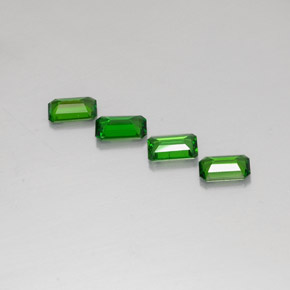 캐럿 천연 그린 크롬 디옵사이드 보석, 에메랄드 컷, 6×3.7 mm, VVS-VS