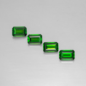 캐럿 천연 그린 크롬 디옵사이드 보석, 에메랄드 컷, 5.7×3.9 mm, VVS