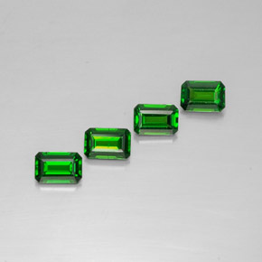 캐럿 천연 그린 크롬 디옵사이드 보석, 에메랄드 컷, 5.7×3.9 mm, VVS