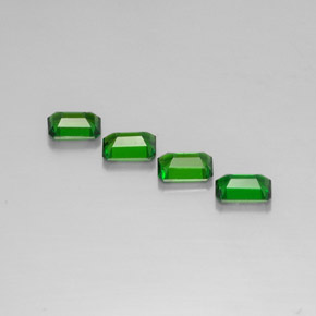 캐럿 천연 그린 크롬 디옵사이드 보석, 에메랄드 컷, 5.7×3.9 mm, VVS