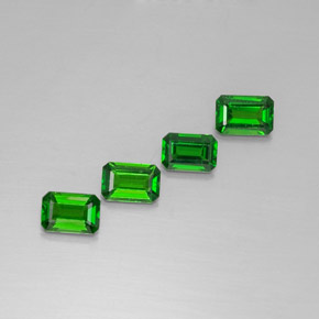 캐럿 천연 그린 크롬 디옵사이드 보석, 에메랄드 컷, 5.9×4 mm, VS