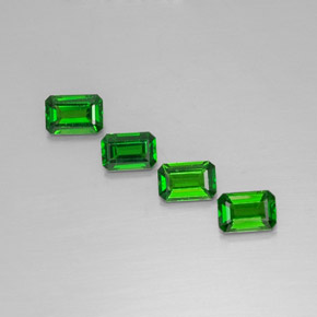 캐럿 천연 그린 크롬 디옵사이드 보석, 에메랄드 컷, 5.9×4 mm, VS