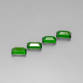 캐럿 천연 그린 크롬 디옵사이드 보석, 에메랄드 컷, 5.9×4 mm, VS