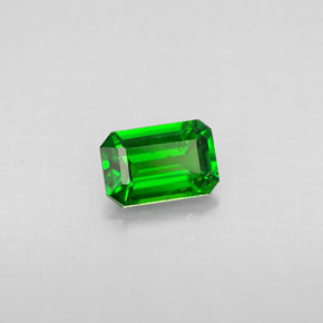 0.54캐럿 천연 그린 크롬 디옵사이드, 에메랄드 컷, 6×4 mm, VS