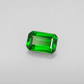 0.54캐럿 천연 그린 크롬 디옵사이드, 에메랄드 컷, 6×4 mm, VS