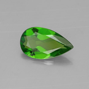 0.53캐럿 천연 그린 크롬 디옵사이드, 배 모양, 7.8×4.5 mm, VS