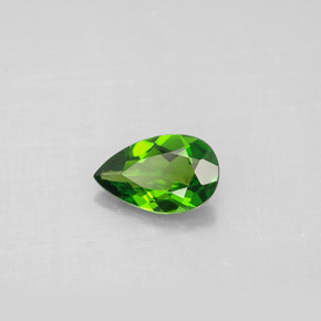 0.74캐럿 천연 그린 크롬 디옵사이드, 배 모양, 7.9×4.9 mm, VVS-VS