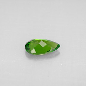 0.74캐럿 천연 그린 크롬 디옵사이드, 배 모양, 7.9×4.9 mm, VVS-VS