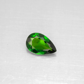 0.70캐럿 천연 그린 크롬 디옵사이드, 배 모양, 7.8×5.1 mm, VVS-VS