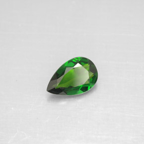 0.70캐럿 천연 그린 크롬 디옵사이드, 배 모양, 7.8×5.1 mm, VVS-VS