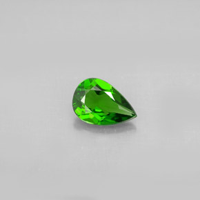 0.63캐럿 천연 그린 크롬 디옵사이드, 배 모양, 7.2×4.9 mm, VS