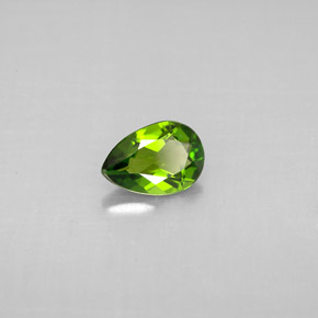 0.62캐럿 천연 그린 크롬 디옵사이드, 배 모양, 7×4.8 mm, VS