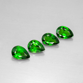 캐럿 천연 그린 크롬 디옵사이드 보석, 배 모양, 6.6×4.8 mm, VVS-VS