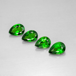 캐럿 천연 그린 크롬 디옵사이드 보석, 배 모양, 6.6×4.8 mm, VVS-VS