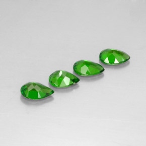 캐럿 천연 그린 크롬 디옵사이드 보석, 배 모양, 6.6×4.8 mm, VVS-VS