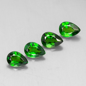 캐럿 천연 그린 크롬 디옵사이드 보석, 배 모양, 7×5.2 mm, VVS