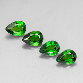 캐럿 천연 그린 크롬 디옵사이드 보석, 배 모양, 7×5.2 mm, VVS