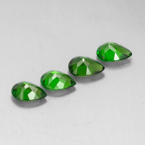 캐럿 천연 그린 크롬 디옵사이드 보석, 배 모양, 7×5.2 mm, VVS