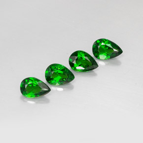 캐럿 천연 그린 크롬 디옵사이드 보석, 배 모양, 6.9×5 mm, VVS-VS