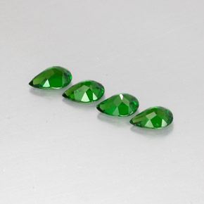캐럿 천연 그린 크롬 디옵사이드 보석, 배 모양, 6.9×5 mm, VVS-VS