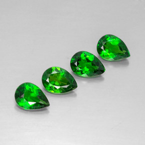 캐럿 천연 그린 크롬 디옵사이드 보석, 배 모양, 7×5 mm, VVS-VS