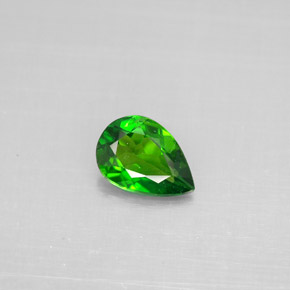 0.50캐럿 천연 그린 크롬 디옵사이드, 배 모양, 6.8×4.8 mm, VS