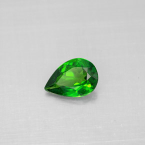 0.50캐럿 천연 그린 크롬 디옵사이드, 배 모양, 6.8×4.8 mm, VS