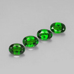 캐럿 천연 그린 크롬 디옵사이드 보석, 타원형 컷, 7.1×5.1 mm, VVS-VS