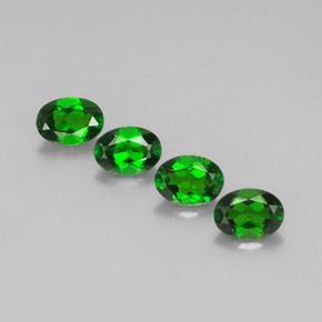 캐럿 천연 그린 크롬 디옵사이드 보석, 타원형 컷, 7.1×5.1 mm, VVS-VS