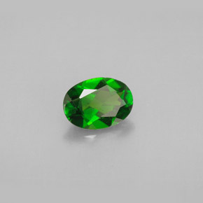 0.87캐럿 천연 그린 크롬 디옵사이드, 타원형 컷, 7.2×5.2 mm, VS-SI