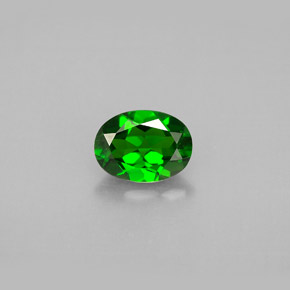0.88캐럿 천연 그린 크롬 디옵사이드, 타원형 컷, 7×5.2 mm, VVS-VS