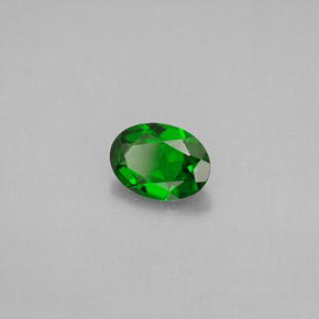 0.81캐럿 천연 그린 크롬 디옵사이드, 타원형 컷, 7.1×5.2 mm, VVS-VS