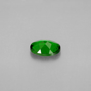 0.81캐럿 천연 그린 크롬 디옵사이드, 타원형 컷, 7.1×5.2 mm, VVS-VS