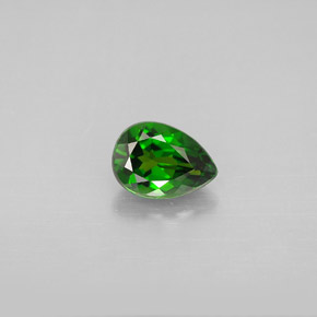 0.88캐럿 천연 그린 크롬 디옵사이드, 배 모양, 7.1×5.1 mm, VVS