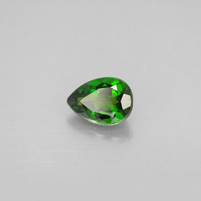 0.88캐럿 천연 그린 크롬 디옵사이드, 배 모양, 7.1×5.1 mm, VVS