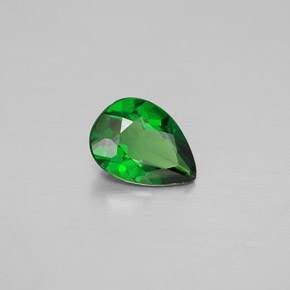 0.60캐럿 천연 그린 크롬 디옵사이드, 배 모양, 6.9×6.8 mm, VVS