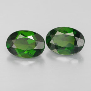 캐럿 천연 그린 크롬 디옵사이드 보석, 타원형 컷, 7×5 mm, VS-SI