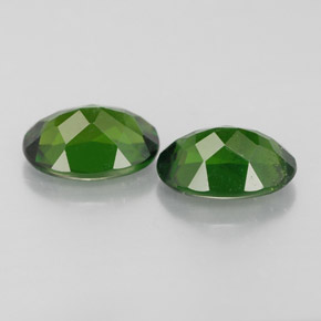 캐럿 천연 그린 크롬 디옵사이드 보석, 타원형 컷, 7×5 mm, VS-SI