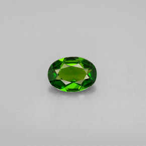 0.65캐럿 천연 그린 크롬 디옵사이드, 타원형 컷, 6.9×5 mm, VVS